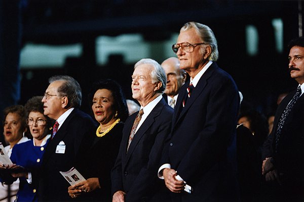 Billy Graham with President Jimmy Carter at Crusade in Atlanta, Georgia