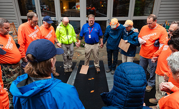 Samaritan's Purse and Chaplains Praying at The Cove