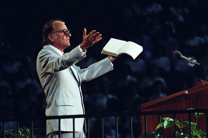 Billy Graham Preaching with Bible