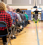 Church Meeting in Gymnasium