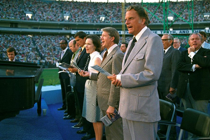 Billy Graham with Former President Jimmy Carter and Rosalynn Carter