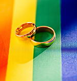 Pride Flag with Wedding Rings