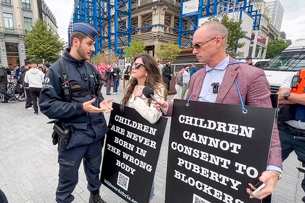 Officer Confronting Demonstrators Officer Confronting Demonstrators