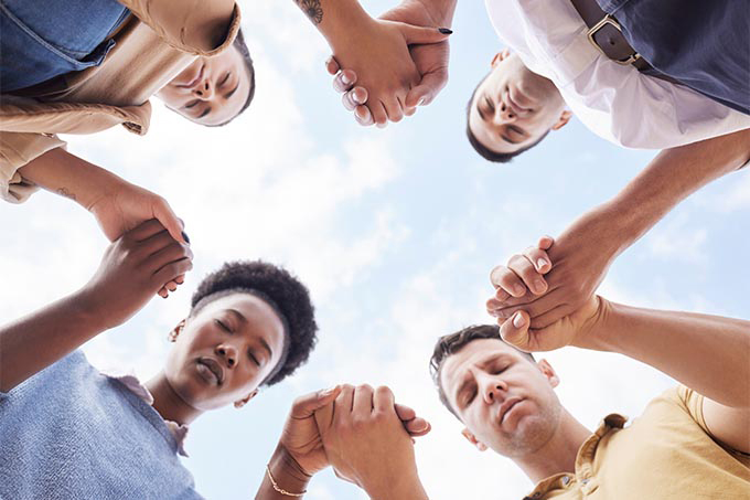 Men and Women Praying